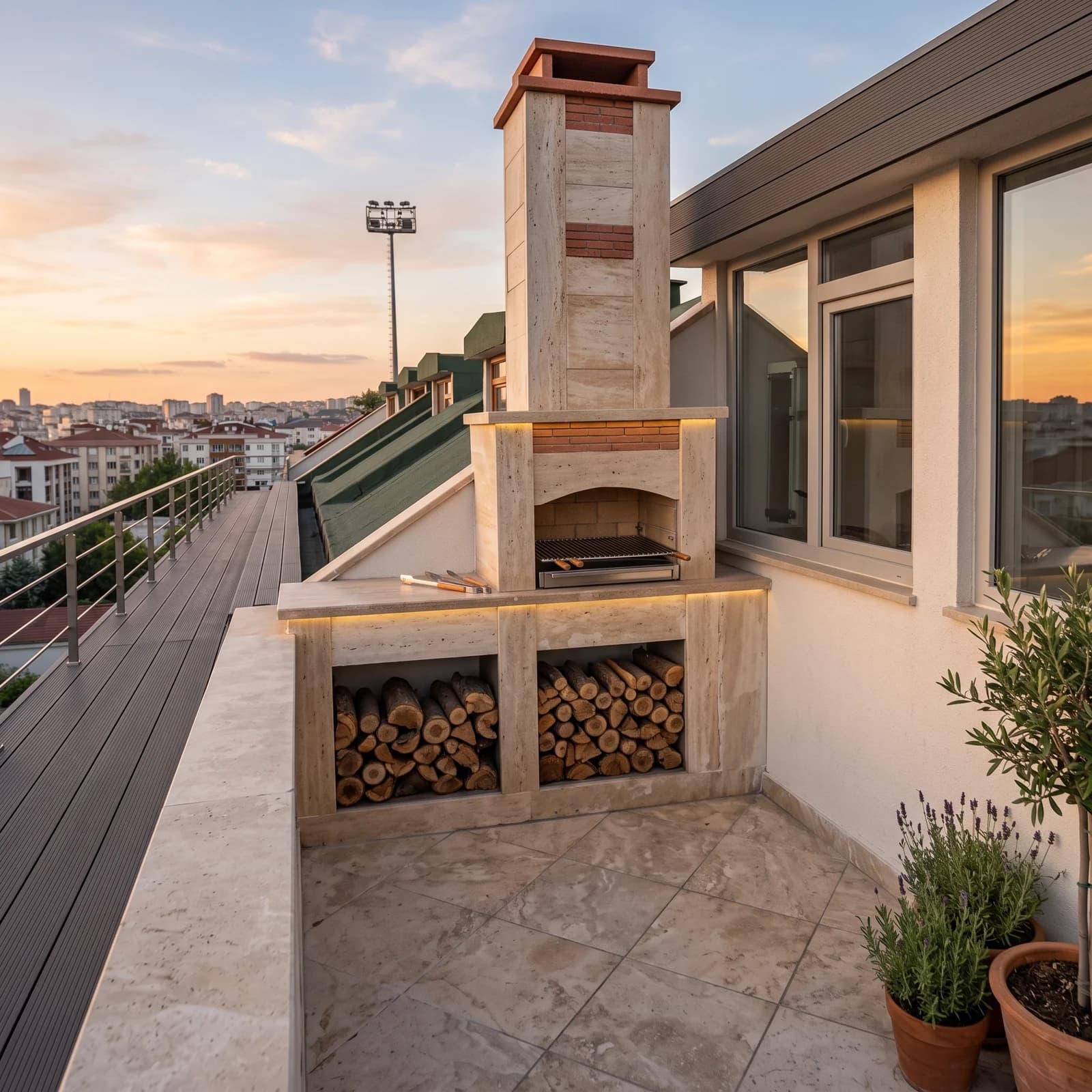 Sol Tezgâhlı Balkon Barbeküsü