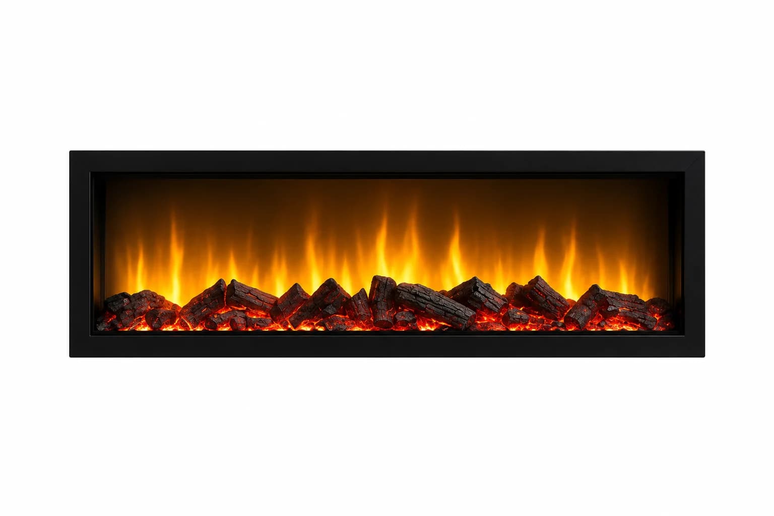 Siyah Çerçeveli Standart Duvar Tipi 2D Elektrikli Şömine