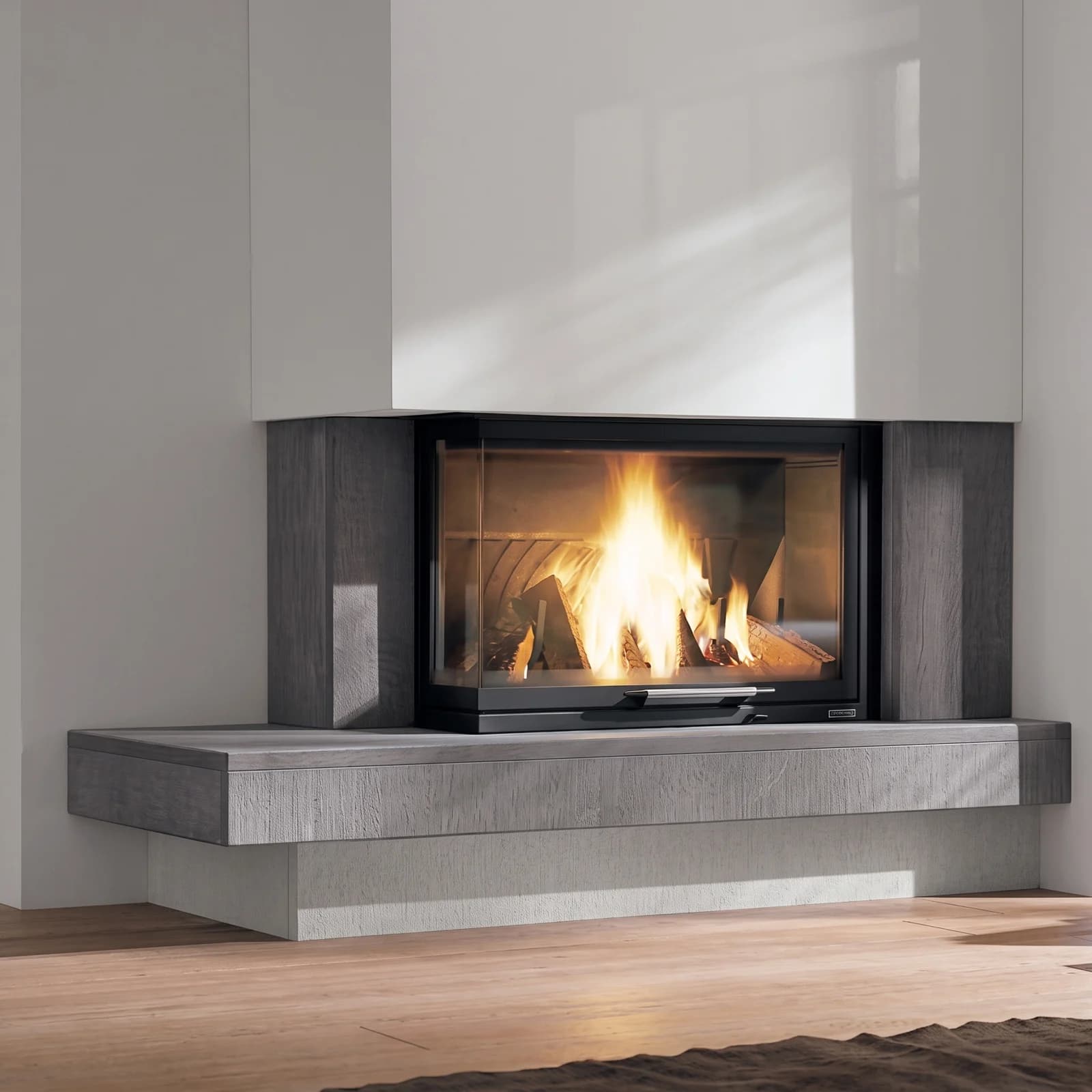 Limra Taşlı 70 cm Sol Açık Modern Odunlu Şömine — Odunlu, ürün kodu ALP-OD-0019