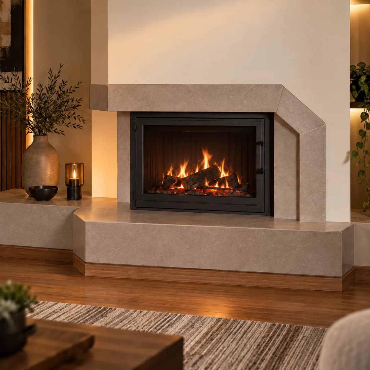 Mermer Granitli 70 cm Invicta Şömine — Odunlu, ürün kodu ALP-OD-0020